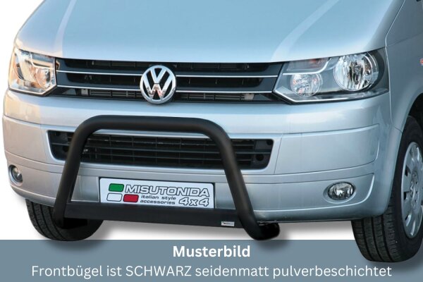 Frontbügel Edelstahl schwarz für VW T5 2010 - Ø63mm mit Gutachten Frontschutzbügel