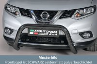 Frontbügel Edelstahl schwarz für Nissan X-Trail 2015 - Ø76mm mit ABE Rammschutz