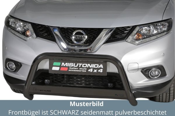 Frontbügel Edelstahl schwarz für Nissan X-Trail 2015 - 63mm mit ABE Rammschutz