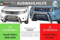 Frontbügel Edelstahl schwarz für Suzuki Vitara 2015 - 76mm ABE Frontschutzbügel