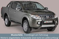 Frontbügel Edelstahl schwarz für Mitsubishi L200 KJOT 2015 - 76mm mit Gutachten