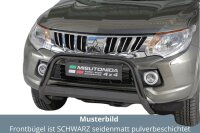 Frontbügel Edelstahl schwarz für Mitsubishi L200 KJOT Bj. 2015- Ø63mm mit Gutachten