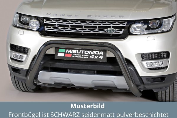 Frontbügel Edelstahl schwarz für Range Rover Sport 2014 - 76mm mit ABE Bullbar