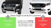 Frontbügel Edelstahl schwarz für Ford Ranger 2012 - 63mm ABE Frontschutzbügel