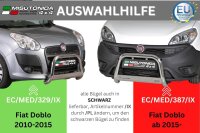 Frontbügel Edelstahl schwarz für Fiat Doblo 2015 - 63mm mit ABE Frontschutzbügel