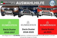 Frontbügel Edelstahl schwarz für Dacia Duster II 2018 - 2020 Ø63mm mit Gutachten