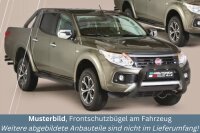 Frontbügel Edelstahl schwarz für Fiat Fullback Bj.2016- Ø76mm mit ABE Bullbar