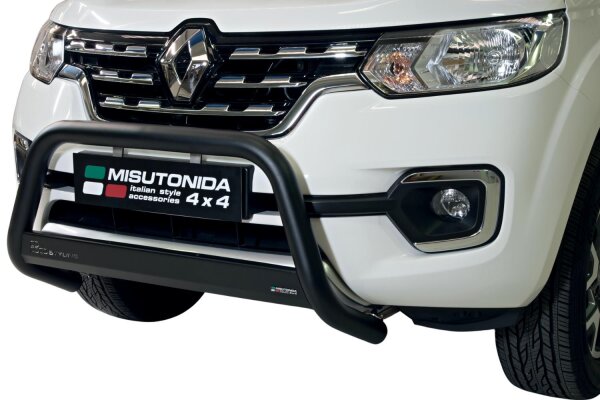 Frontbügel Edelstahl schwarz für Renault Alaskan 2018 - 63mm Gutachten Bullbar