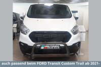 Frontbügel Edelstahl schwarz für Ford Transit Custom & Tourneo Custom 2018- Ø63mm