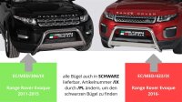 Frontbügel Edelstahl schwarz für Range Rover Evoque ab 2016 63mm mit ABE Bullbar