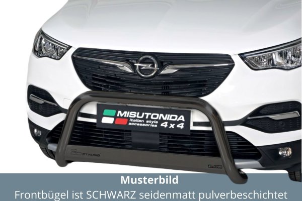 Frontbügel Edelstahl schwarz für Opel Grandland X 63mm Bullbar Frontschutzbügel