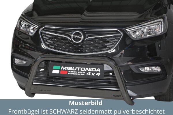 Frontbügel Edelstahl schwarz für Opel Mokka X Bj.16-20 Ø63mm mit Gutachten Frontschutzbügel