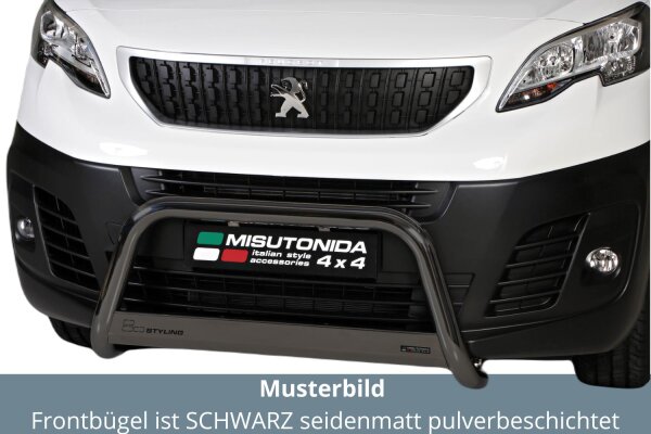 Frontbügel Edelstahl schwarz für Peugeot Expert ab 2016 63mm Frontschutzbügel