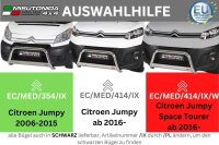 Frontbügel Edelstahl schwarz für Citroen Jumpy ab 2016 Ø63mm mit Gutachten Rammschutz