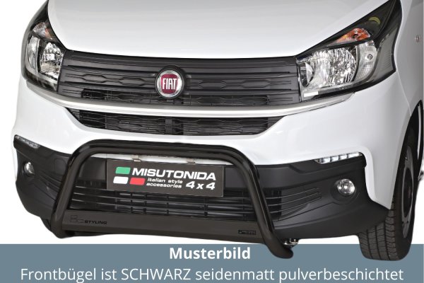 Frontbügel Edelstahl schwarz für Fiat Talento ab 2016 63mm m. ABE Rammschutz