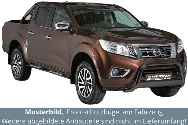 Frontbügel Edelstahl schwarz für Nissan Navara D231 NP300 ab 2016 Ø63mm Gutachten