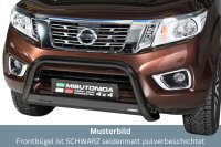 Frontbügel Edelstahl schwarz für Nissan Navara D231 NP300 ab 2016 Ø63mm Gutachten