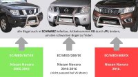 Frontbügel Edelstahl schwarz für Nissan Navara D231 NP300 ab 2016 Ø63mm Gutachten