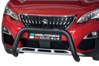 Frontbügel Edelstahl schwarz für Peugeot 3008 ab 2018 76mm m. ABE Rammschutz