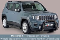 Frontbügel Edelstahl schwarz für Jeep Renegade ab 2018 76mm m. ABE Rammschutz