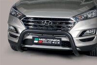 Frontbügel Edelstahl schwarz für Hyundai Tucson ab 2018 76mm m. ABE Rammschutz