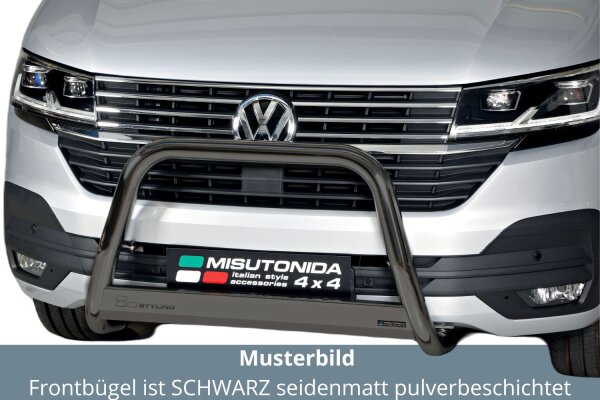 Frontbügel Edelstahl schwarz für VW T6.1 2019 - 63mm Bullbar Frontschutzbügel