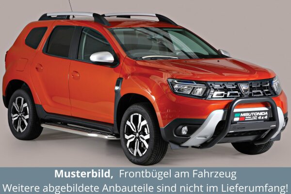 Edelstahl Frontbügel in SCHWARZ für DACIA DUSTER Facelift 2021 - 2023 MIT  ABE