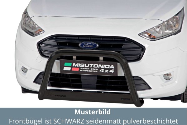 Frontbügel Edelstahl schwarz für Ford Transit Tourneo Connect 2018 - 63mm