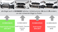 Frontbügel Edelstahl für Ford Transit Trail 2020 - Ø63mm mit Gutachten Frontschutzbügel