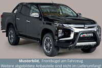 Frontbügel Edelstahl schwarz für Mitsubishi L200 2019 - 76mm mit Gutachten Rammschutz