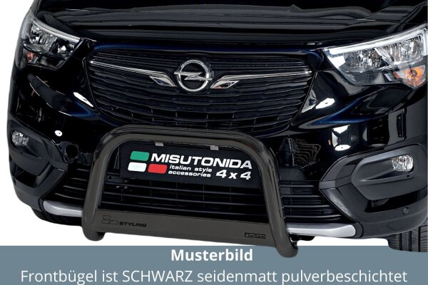 Frontbügel Edelstahl schwarz für Opel Combo E 2018 - 63mm mit Gutachten Frontschutzbügel