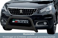 Frontbügel Edelstahl schwarz für Peugeot 2008 2016 - 2019 63mm Frontschutzbügel