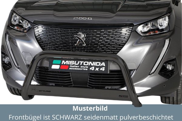 Frontbügel Edelstahl schwarz für Peugeot 2008 ab 2020- 63mm Frontschutzbügel