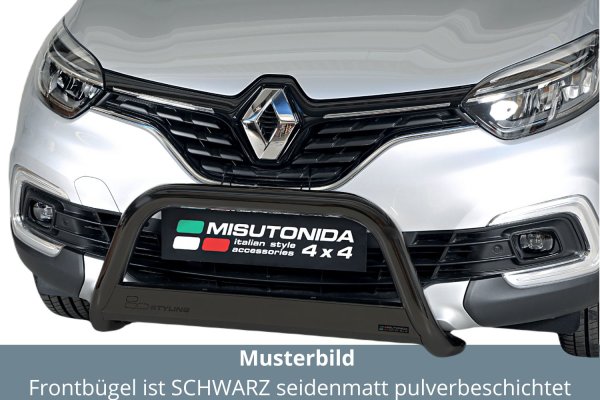 Frontbügel Edelstahl schwarz für Renault Captur 2018 - 63mm Rammschutz