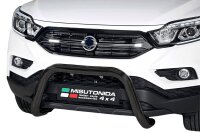 Frontbügel Edelstahl schwarz für Ssangyong Rexton & Musso 2018 - 76mm EG-Gutachten