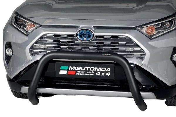 Frontbügel Edelstahl schwarz für Toyota Rav 4 inkl Hybrid 2019- 76mm Bullbar