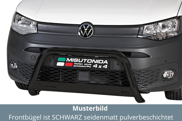 Frontbügel Edelstahl schwarz für VW Caddy 5 Typ SB ab 2021 Ø63mm Bullbar Frontschutzbügel