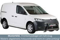 Frontbügel Edelstahl schwarz für VW Caddy 5 Typ SB ab 2021 Ø63mm Bullbar Frontschutzbügel