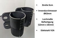 2x Schelle Scheinwerfer Halterung Edelstahl Ø 63mm...