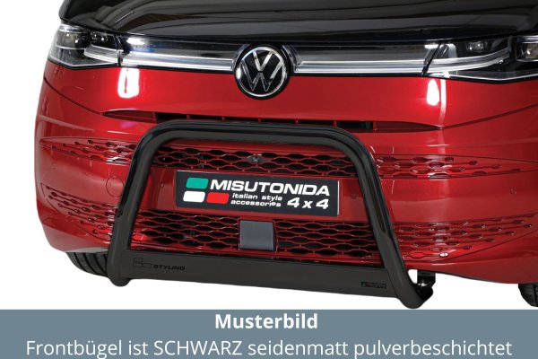 Frontbügel Edelstahl schwarz für VW T7 Multivan 2022 - 63mm Bullbar Frontschutzbügel