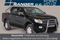 Trittbretter Schwellerrohre für FORD Ranger Doppelkabine 2012 > Edelstahl Ø50mm