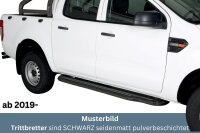 Trittbretter SCHWARZ für FORD Ranger Doppelkabine 2AB 2012 > Edelstahl mit TÜV