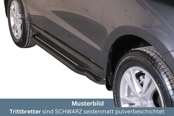 Trittbretter SCHWARZ für HYUNDAI Santa Fe CM 2010-12 Edelstahl Ø50mm mit TÜV