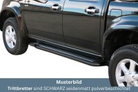 Trittbretter SCHWARZ für ISUZU D-Max Doppelkabine TF 2007-12 Edelstahl mit TÜV