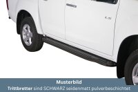 Trittbretter SCHWARZ für ISUZU D-Max Doppelkabine 2012 > Edelstahl Ø50mm mit TÜV