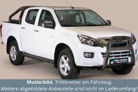 Trittbretter SCHWARZ für ISUZU D-Max Doppelkabine 2012 > Edelstahl Ø50mm mit TÜV