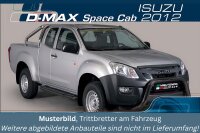 Trittbretter SCHWARZ für ISUZU D-Max Space Cab 2012 > Edelstahl Ø50mm mit TÜV
