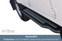 Trittbretter SCHWARZ für LAND ROVER Defender LD 90 Edelstahl Ø50mm mit TÜV