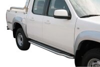 Trittbretter SCHWARZ für MAZDA BT50 Doppelkabine UN 2009-12 Edelstahl mit TÜV