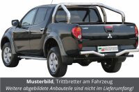 Trittbretter SCHWARZ für MITSUBISHI L200 Doppelkabine 2006-09 Edelstahl mit TÜV